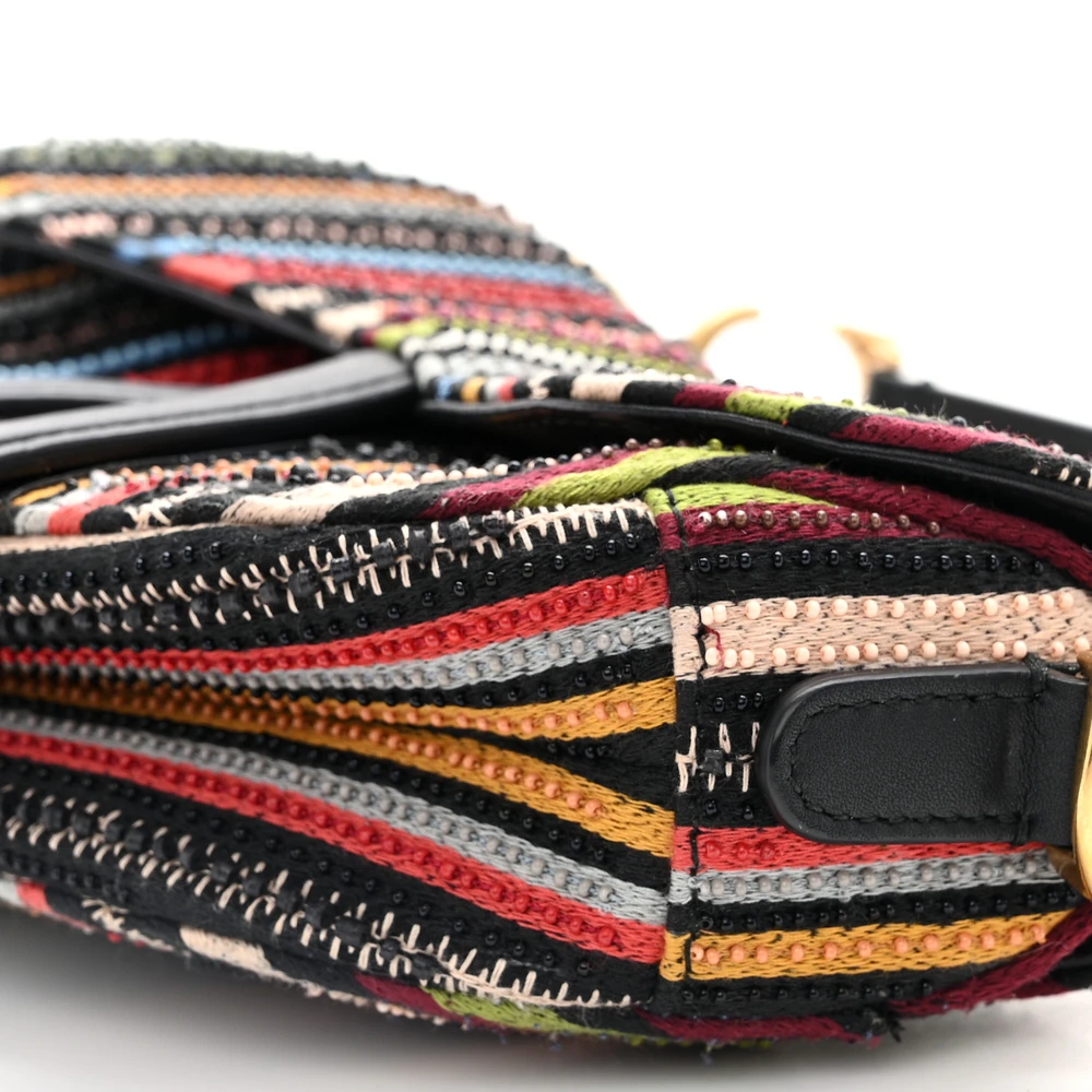 Buy Lushentic Grade Bags Mini Saddle Bag Multicolor Embroidered Canvas - Image 5