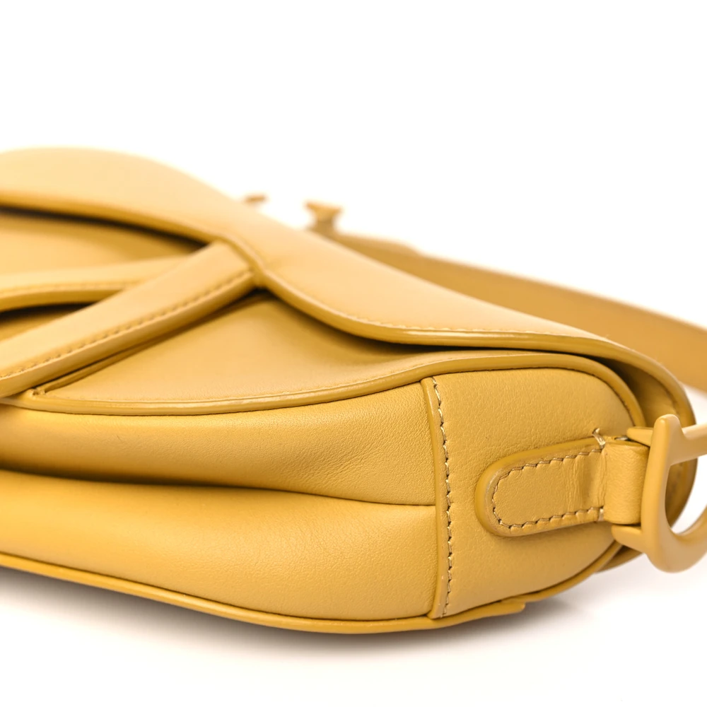 Lushentic Dior Mini Saddle Bag Yellow Ultra Matte Calfskin Leather Incognito Hardware - Image 5
