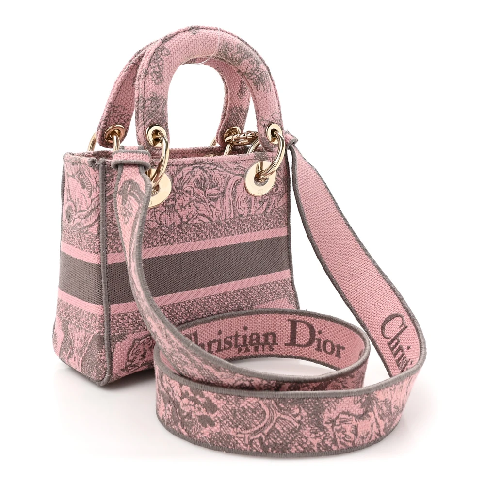 Lushentic Quality Bags – Mini Toile de Jouy Lady D-Lite Grey Pink - Premium Alternative Bag
