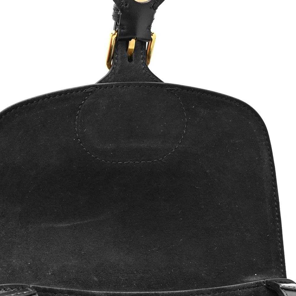 Lushentic Handbags Small Bobby Flap Bag Black Box Calfskin Leather - Image 8