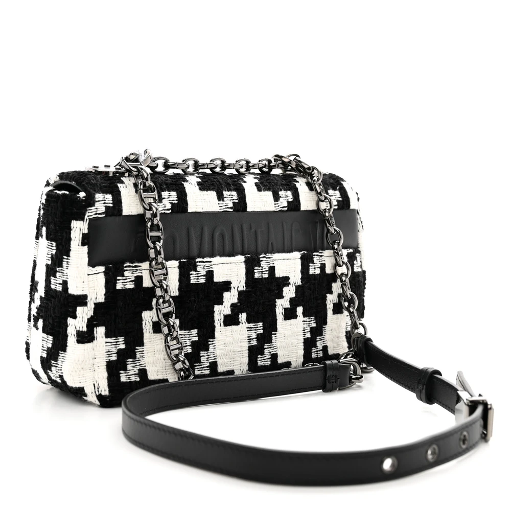 Lushentic Quality Bags - Small Caro Bag Black White Tweed Houndstooth - Image 3
