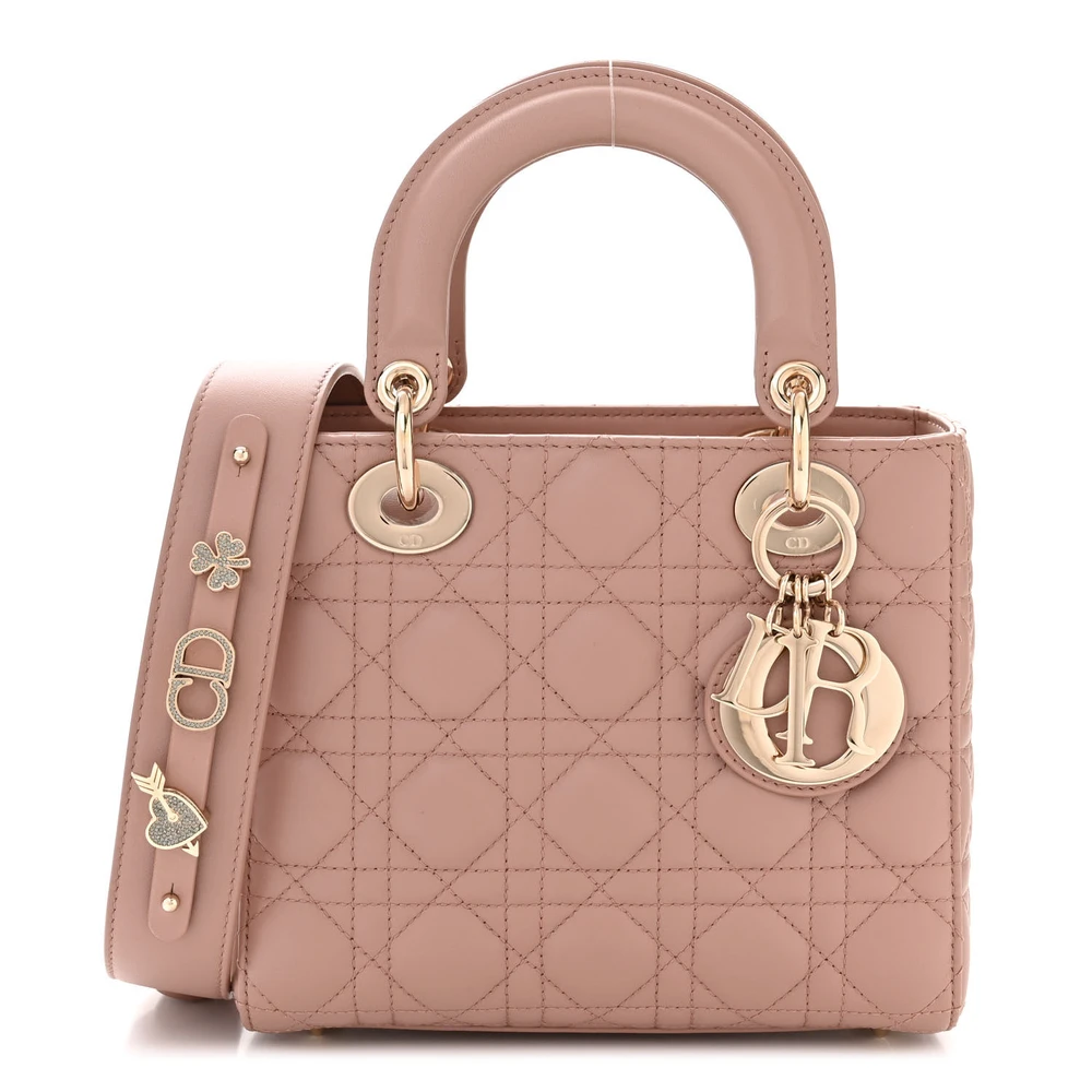 Lushentic Dior Small My ABCDior Lady Dior Fard Cannage Lambskin Leather Gold Hardware Front