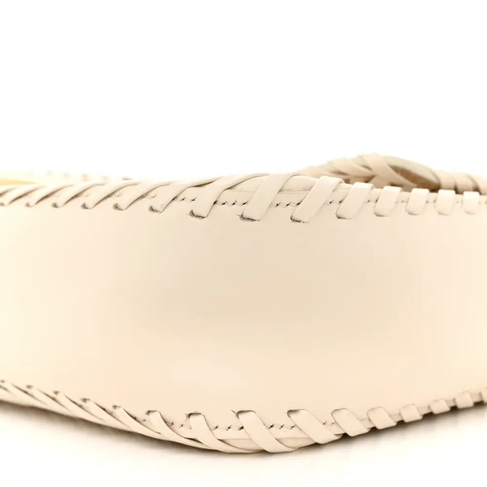 Lushentic Handbag: Ceylon Woven Baguette in White Ice King Leather - Image 5