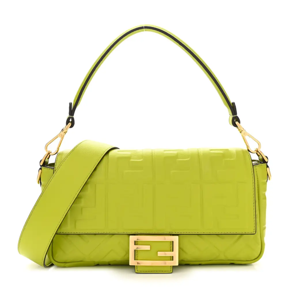 Lushentic Bag FF 1974 Embossed Baguette Wasabi Nappa Leather
