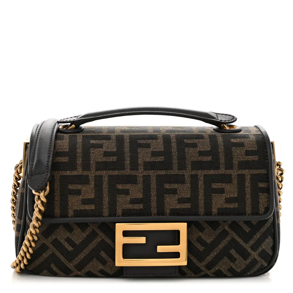 Lushentic Quality Bags - FF 1974 Midi Chain Baguette in Tobacco Moro