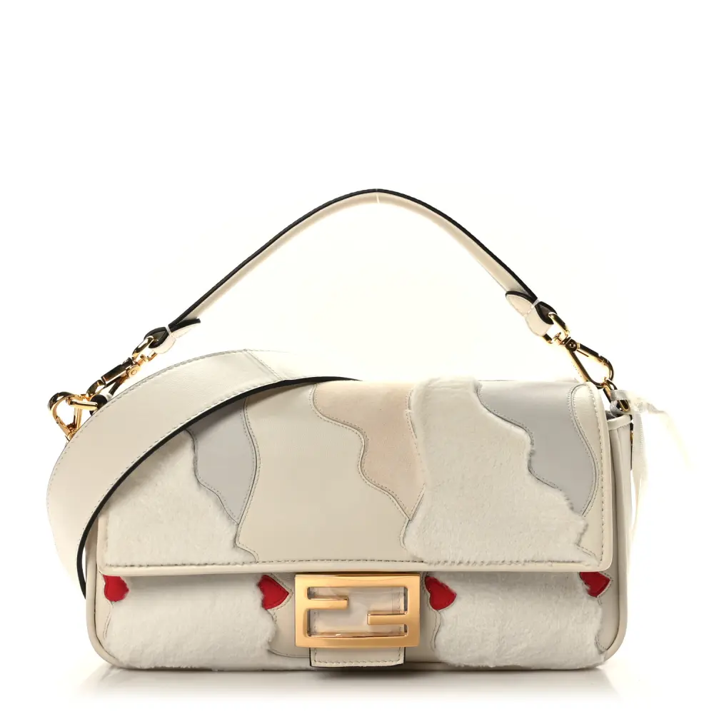 Lushentic Quality Faces with Baguette Bianco Carta Multicolor Mink Fur