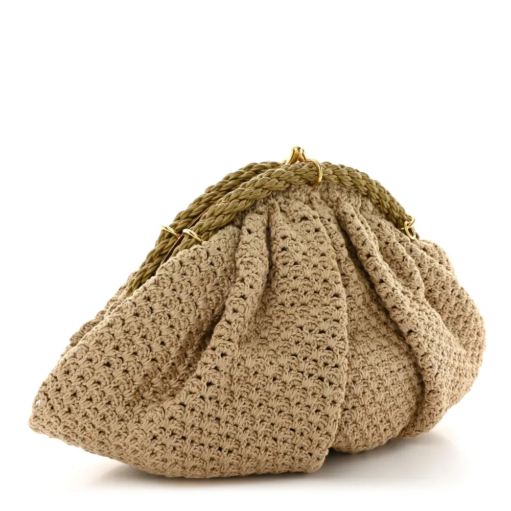 Lushentic Reviews: Intreccio Macrame Braided Shell Clutch Sand - Image 4