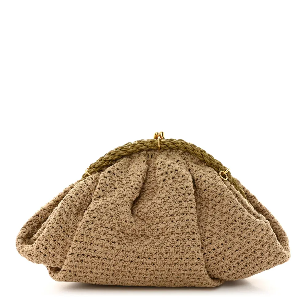 Lushentic Reviews: Intreccio Macrame Braided Shell Clutch Sand