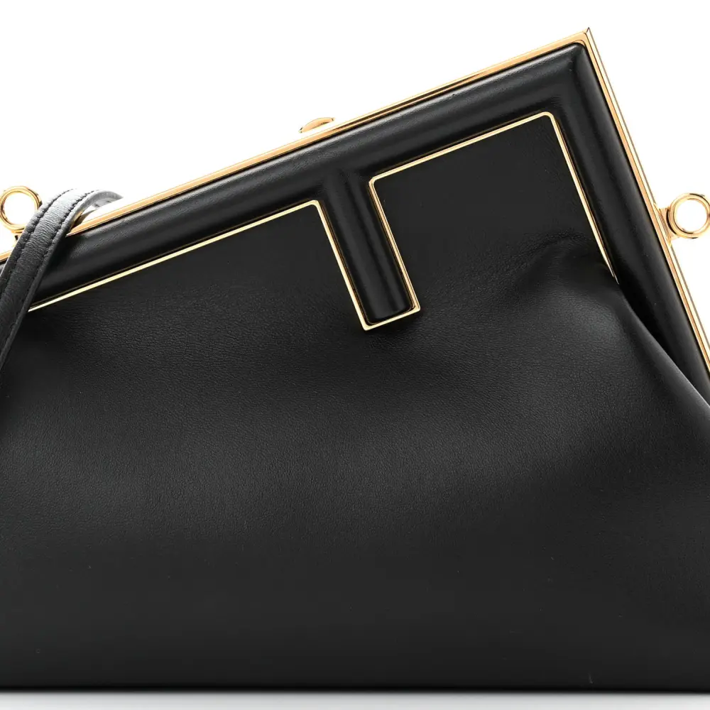 Lushentic Medium Fendi First – Black Nappa Leather, Gold Hardware - Image 9