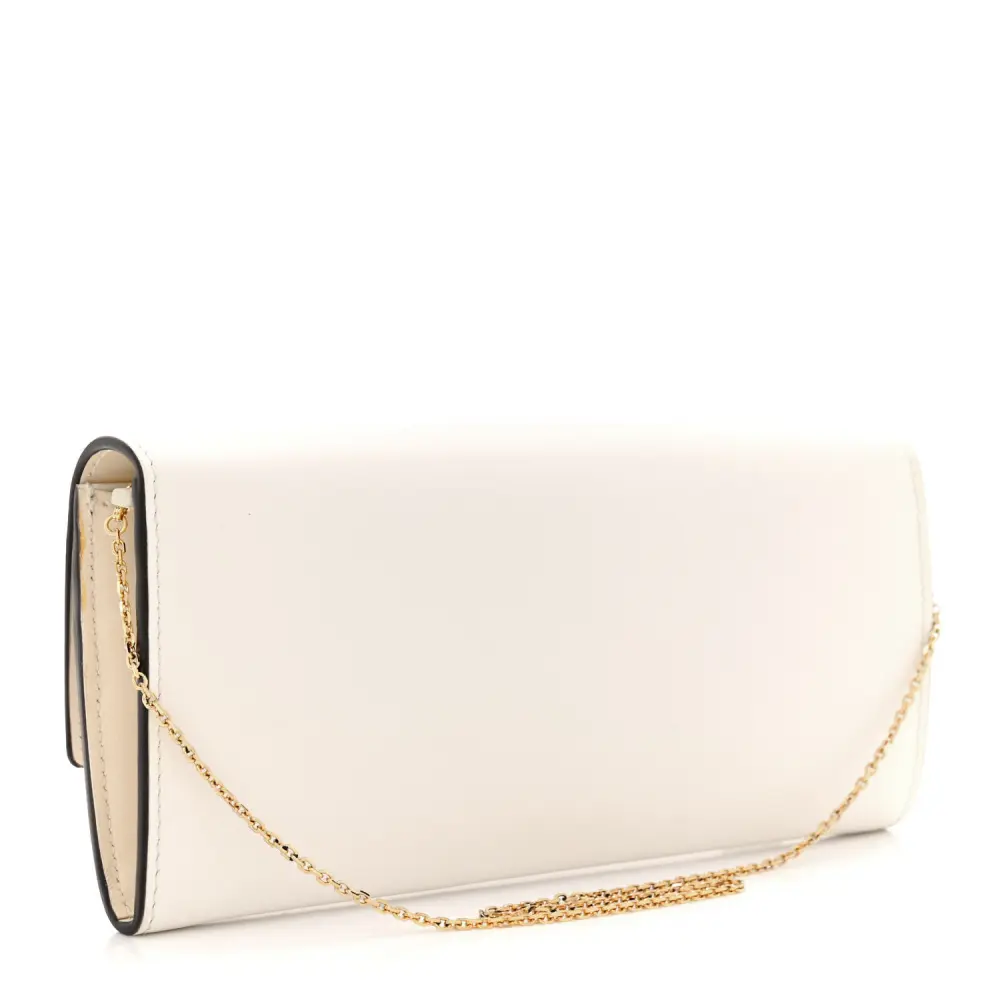 Lushentic Grade Bags - Fendi Roma Logo Chain Wallet in White Vitello Leather - Image 4