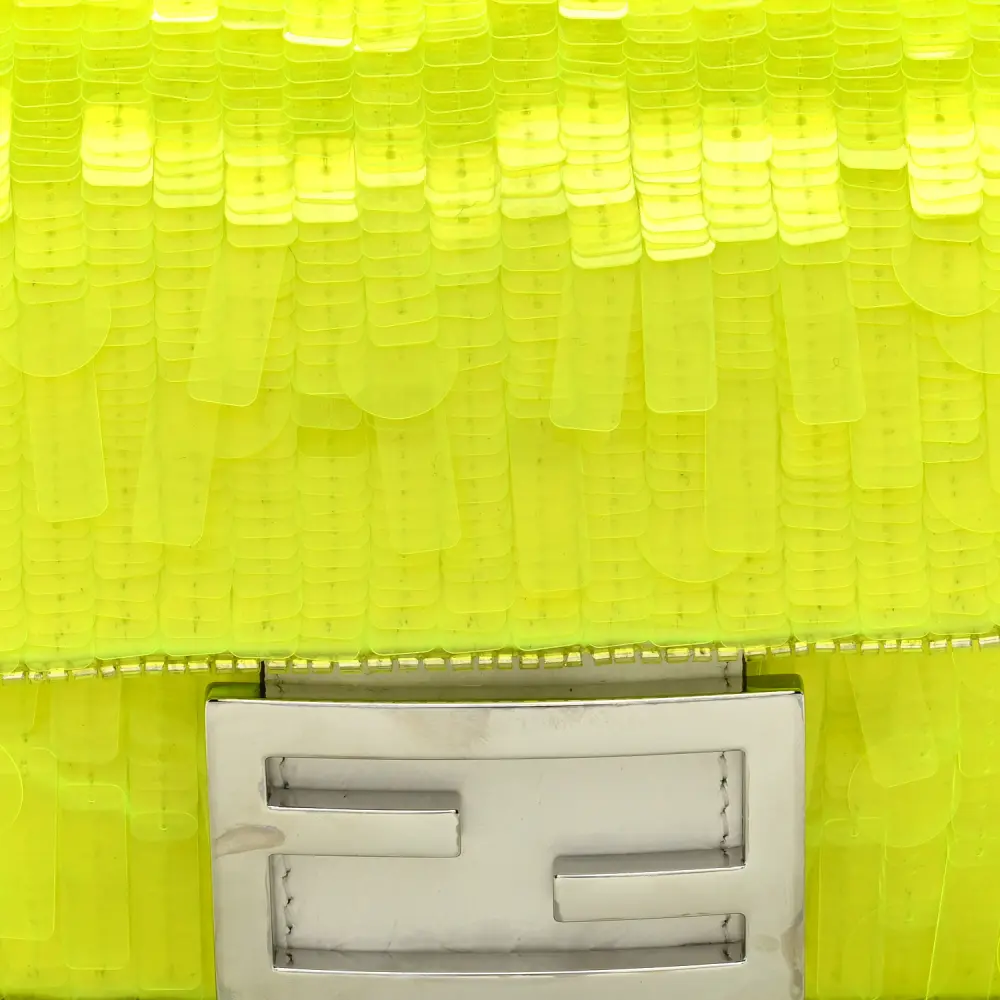 Lushentic Grade Bags: Mini Baguette in Yellow Fluo & Leather Avorio - Image 9