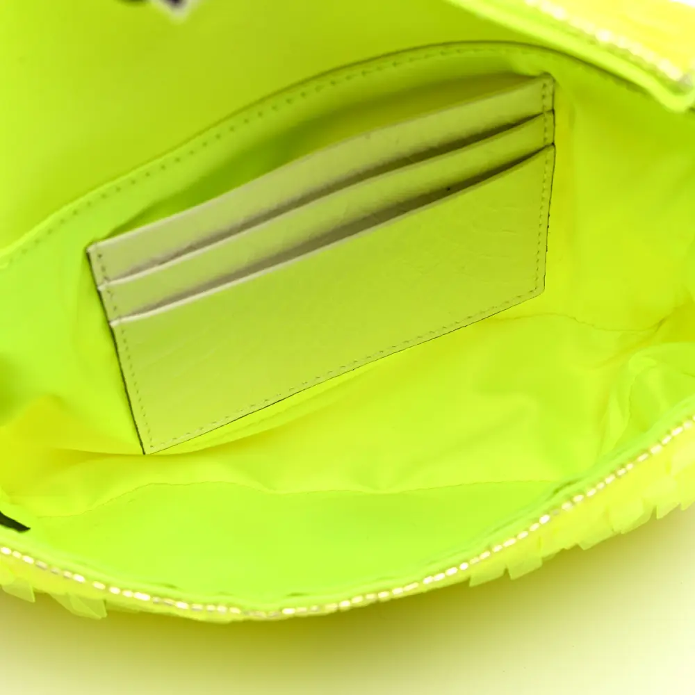 Lushentic Grade Bags: Mini Baguette in Yellow Fluo & Leather Avorio - Image 7