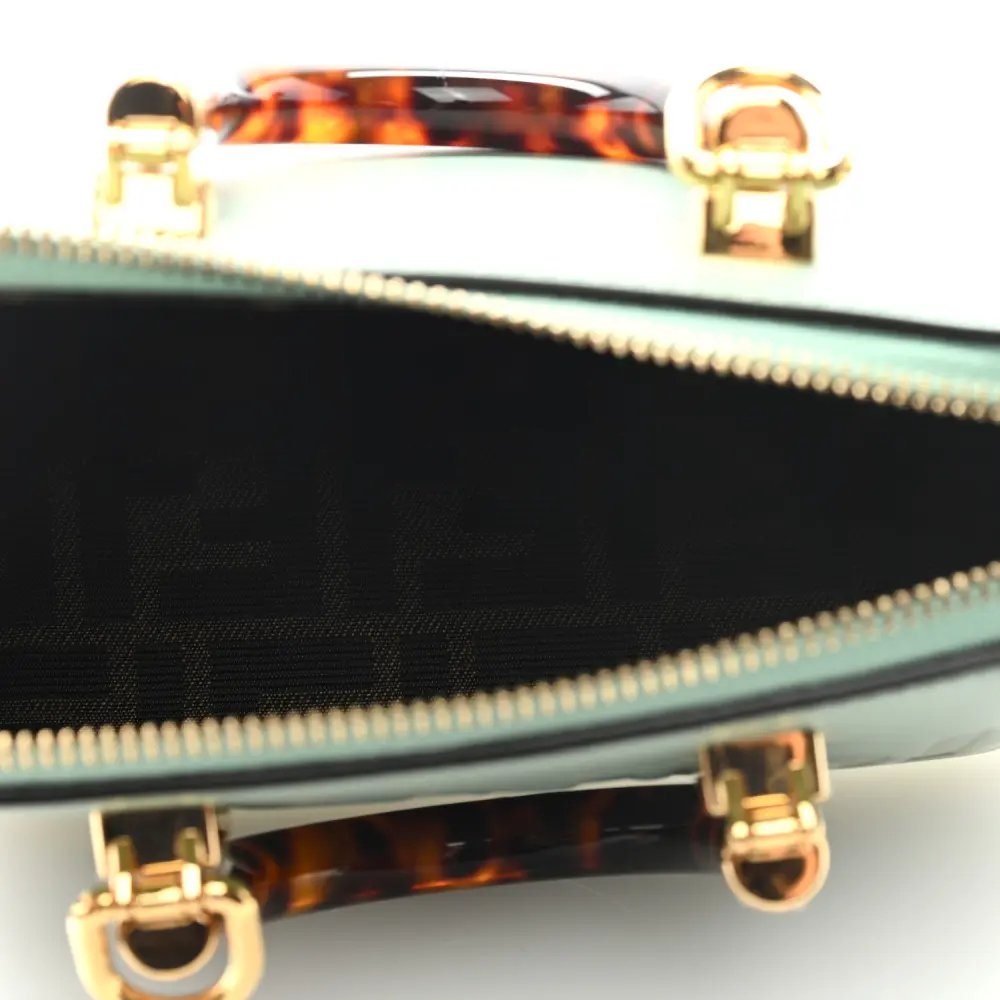 Lushentic Replica Mini Logo Top Handle Bag in Menta King Leather - Image 7