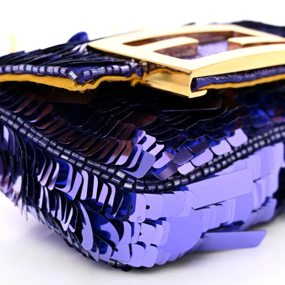 Lushentic Grade Handbags - Maxi Buckle Baguette in Viola Purple - Image 5