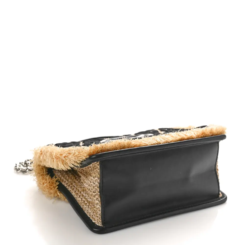 Lushentic Grade Bags - Fendi FF Small Kan I Bag in Natural Black Raffia - Image 6