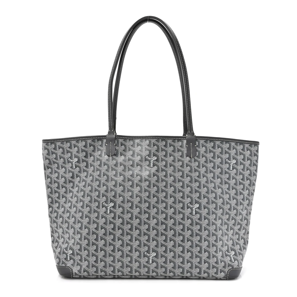 Lushentic Goyard Artois Tote MM Grey Goyardine Canvas Front