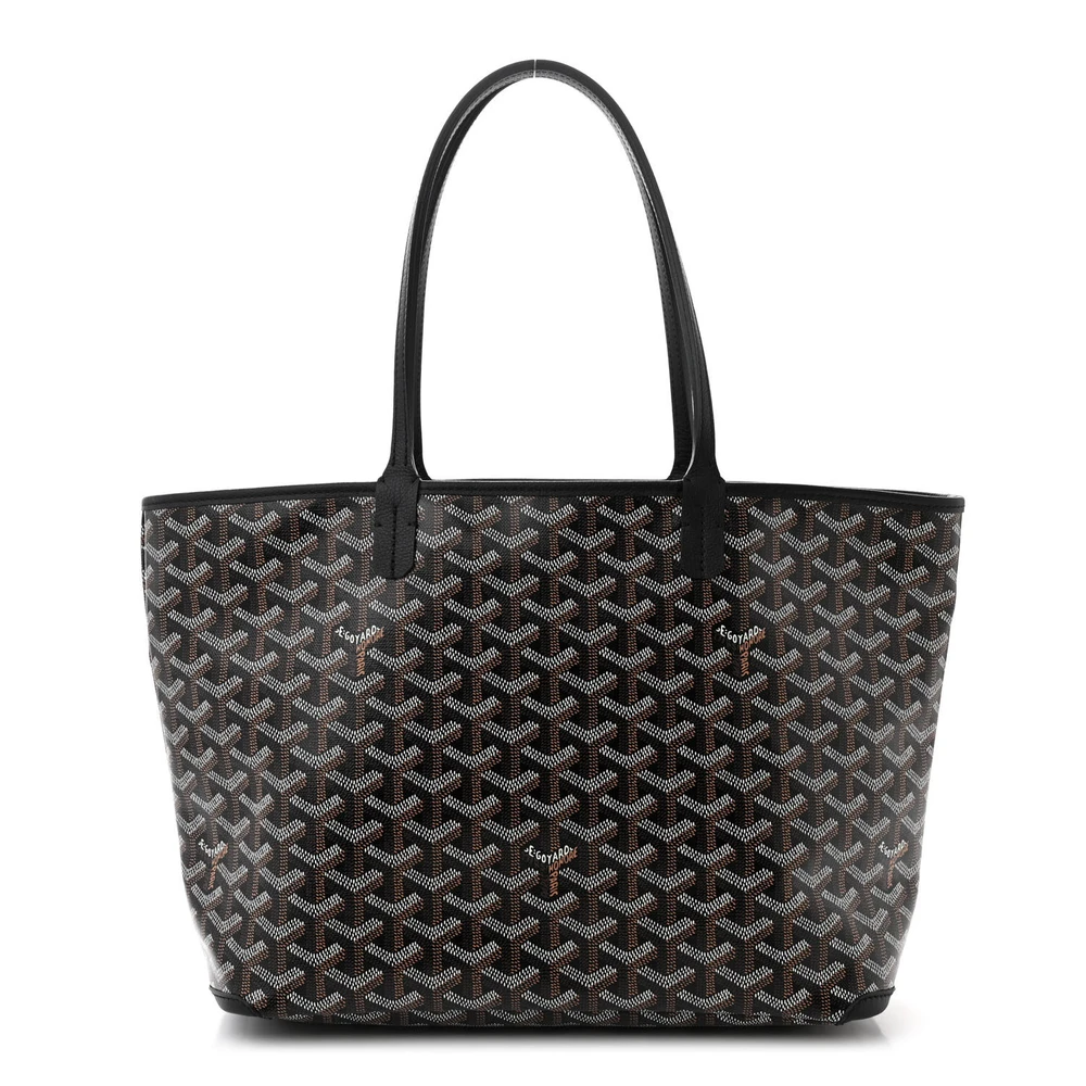 Lushentic Goyard Artois Tote PM Black Goyardine Canvas Front