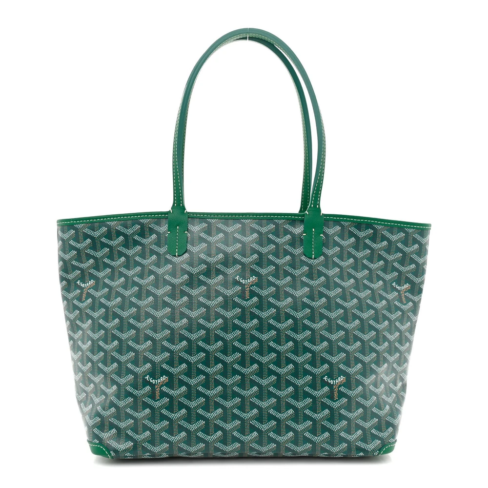 Lushentic Goyard Artois Tote PM Green Goyardine Canvas Front