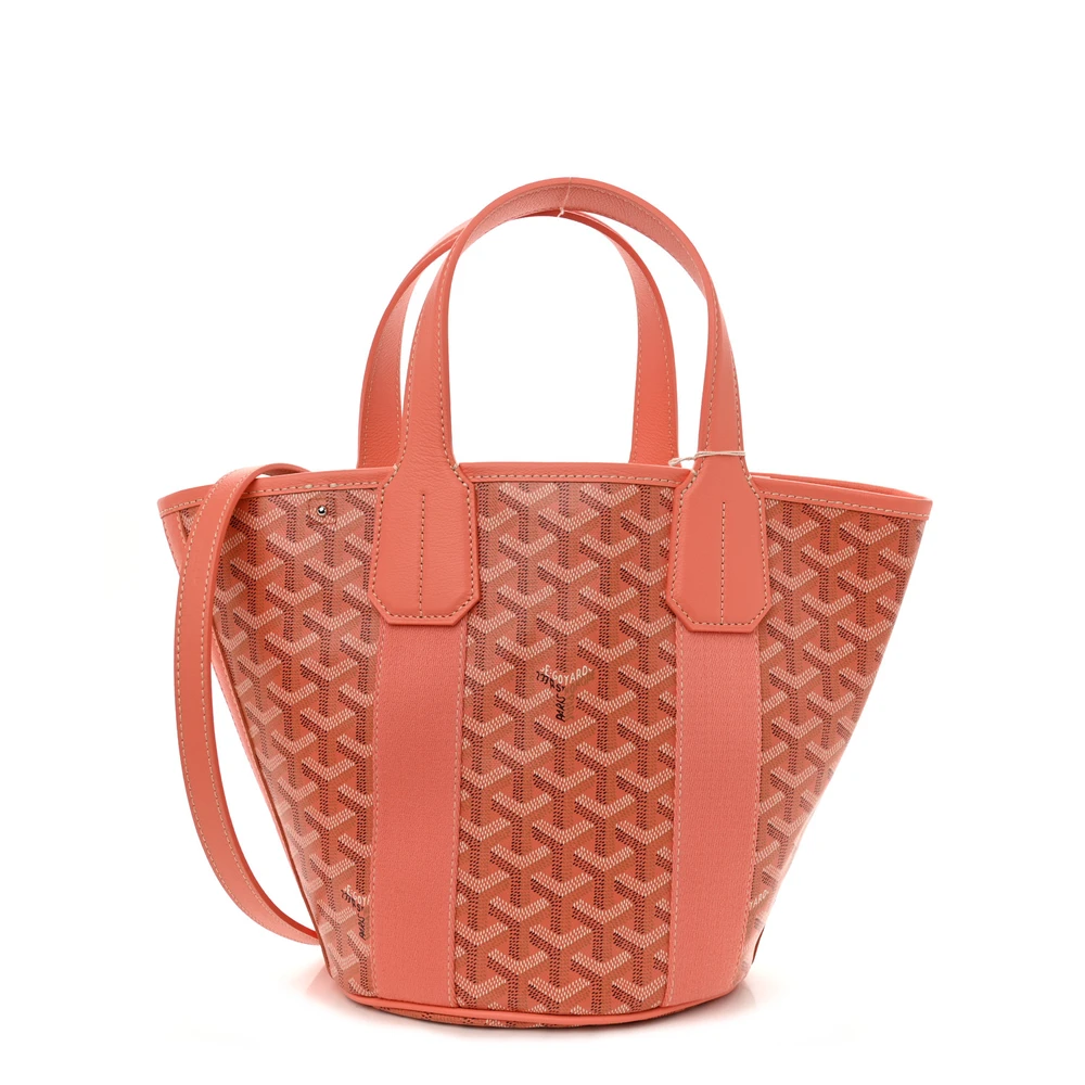 Lushentic Goyard Belharra Tote PM Coral Goyardine Canvas Front