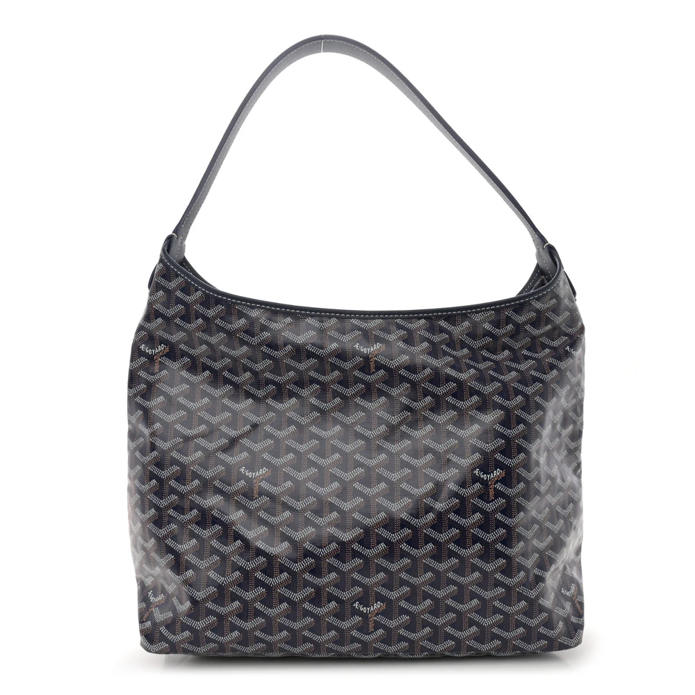 Lushentic Goyard Boheme Hobo PM Navy Blue Goyardine Canvas Front