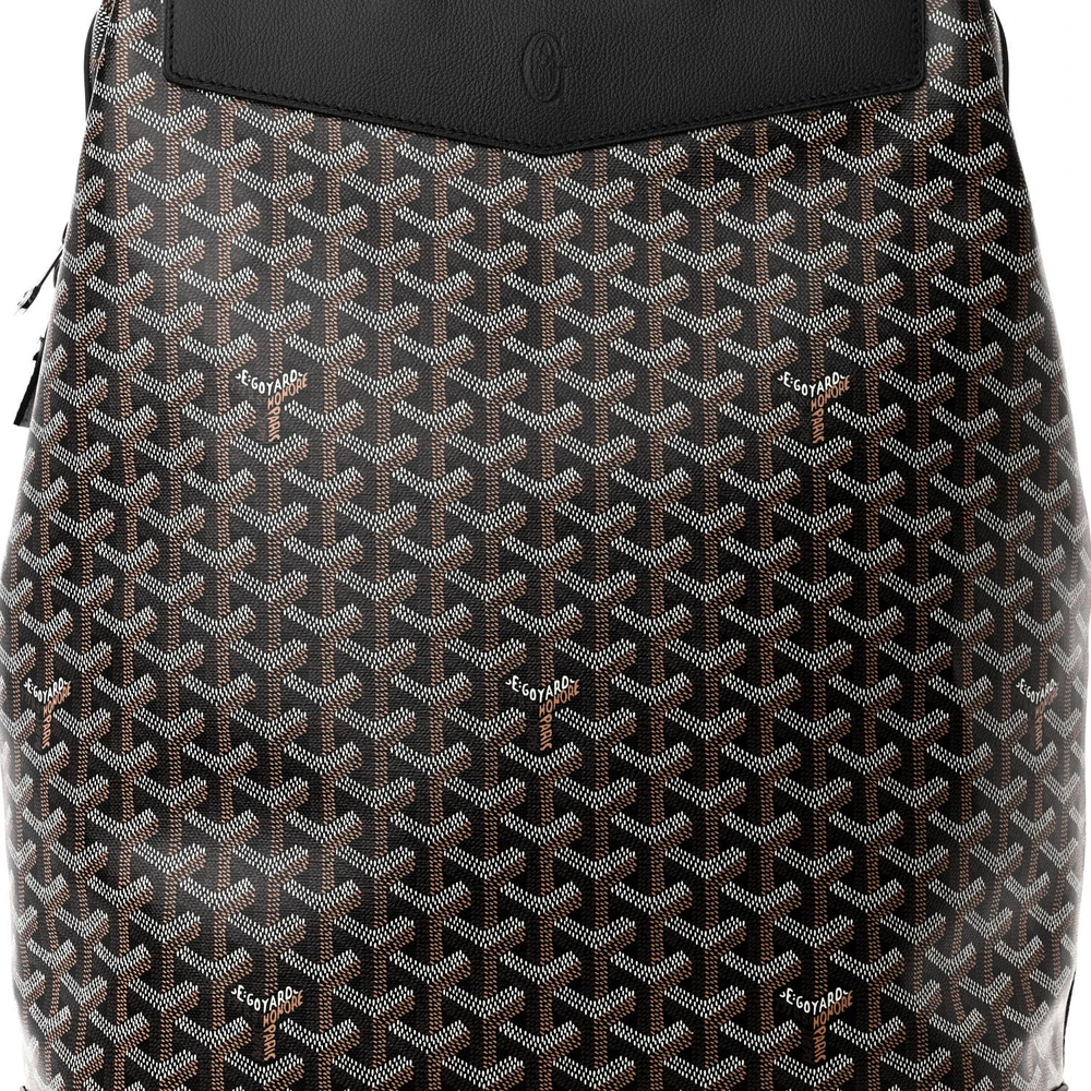 Lushentic Replica Handbags Cisalpin Backpack MM Black Goyardine Canvas Calfskin Leather - Image 8