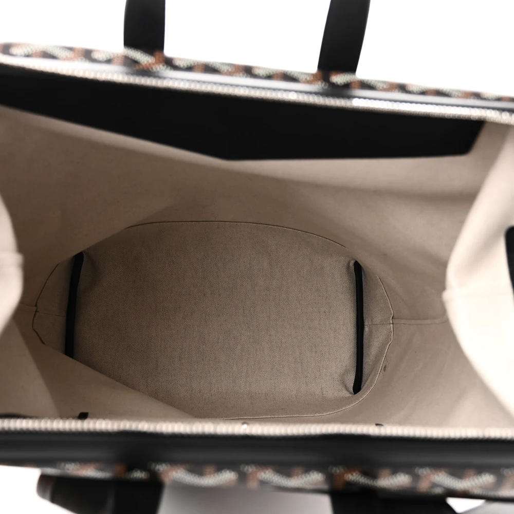 Lushentic Replica Handbags Cisalpin Backpack MM Black Goyardine Canvas Calfskin Leather - Image 7