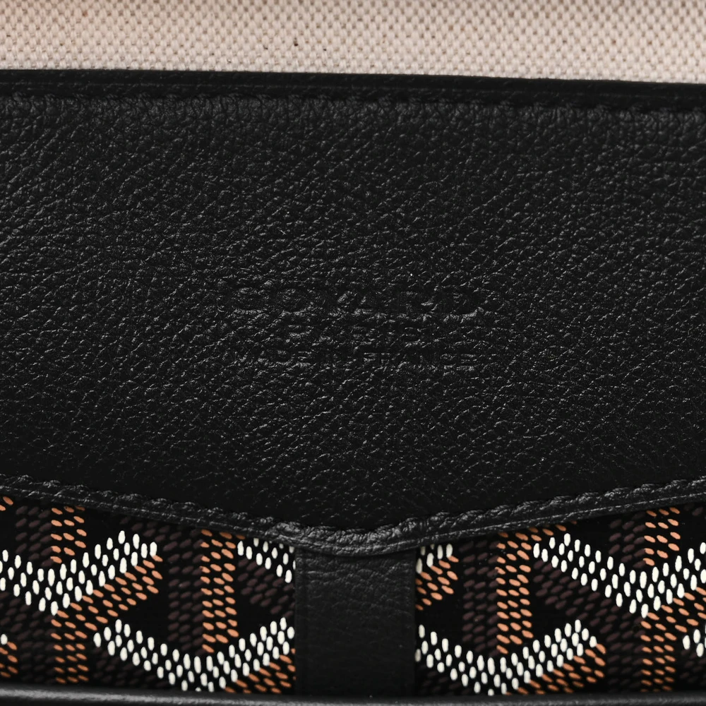 Lushentic Replica Handbags Cisalpin Backpack MM Black Goyardine Canvas Calfskin Leather - Image 2