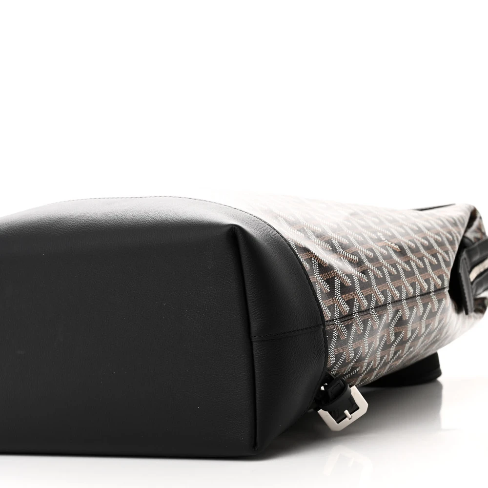 Lushentic Replica Handbags Cisalpin Backpack MM Black Goyardine Canvas Calfskin Leather - Image 5