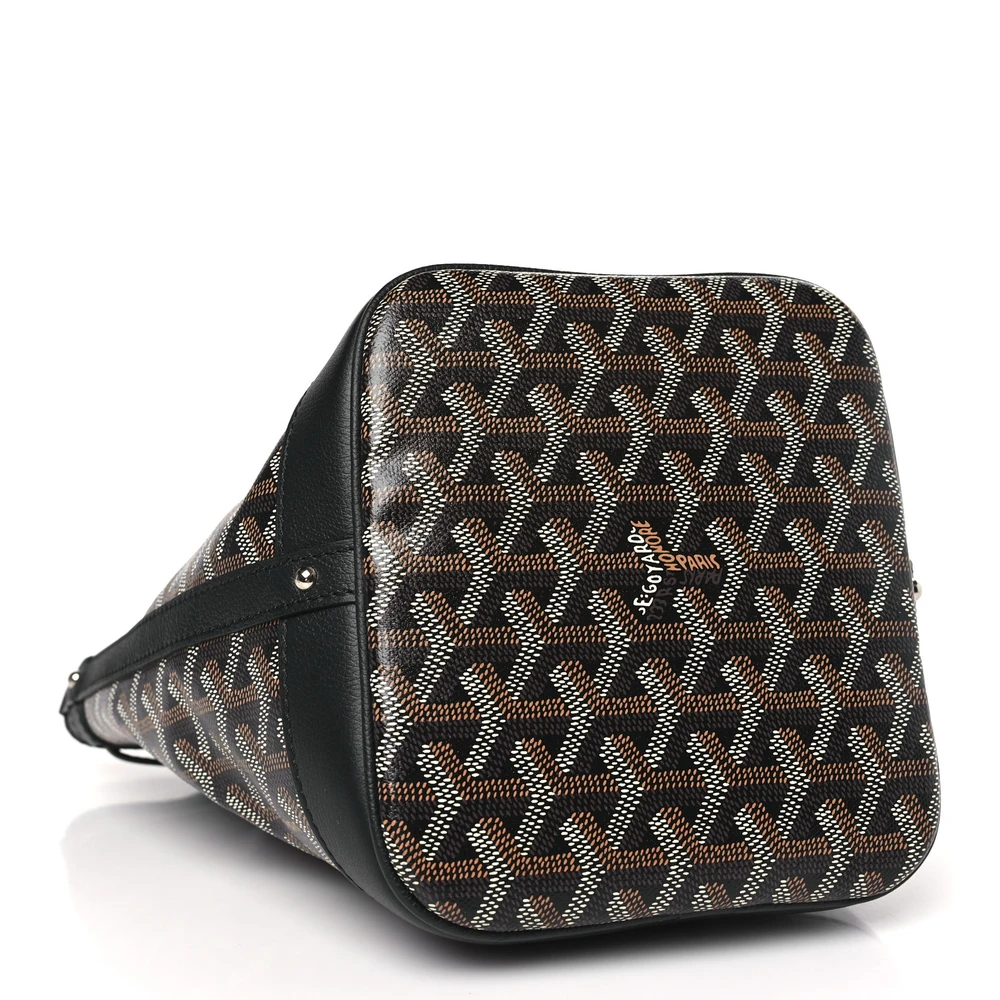 Lushentic Bags Petit Flot Bucket Bag PM Black Goyardine Canvas - Image 5