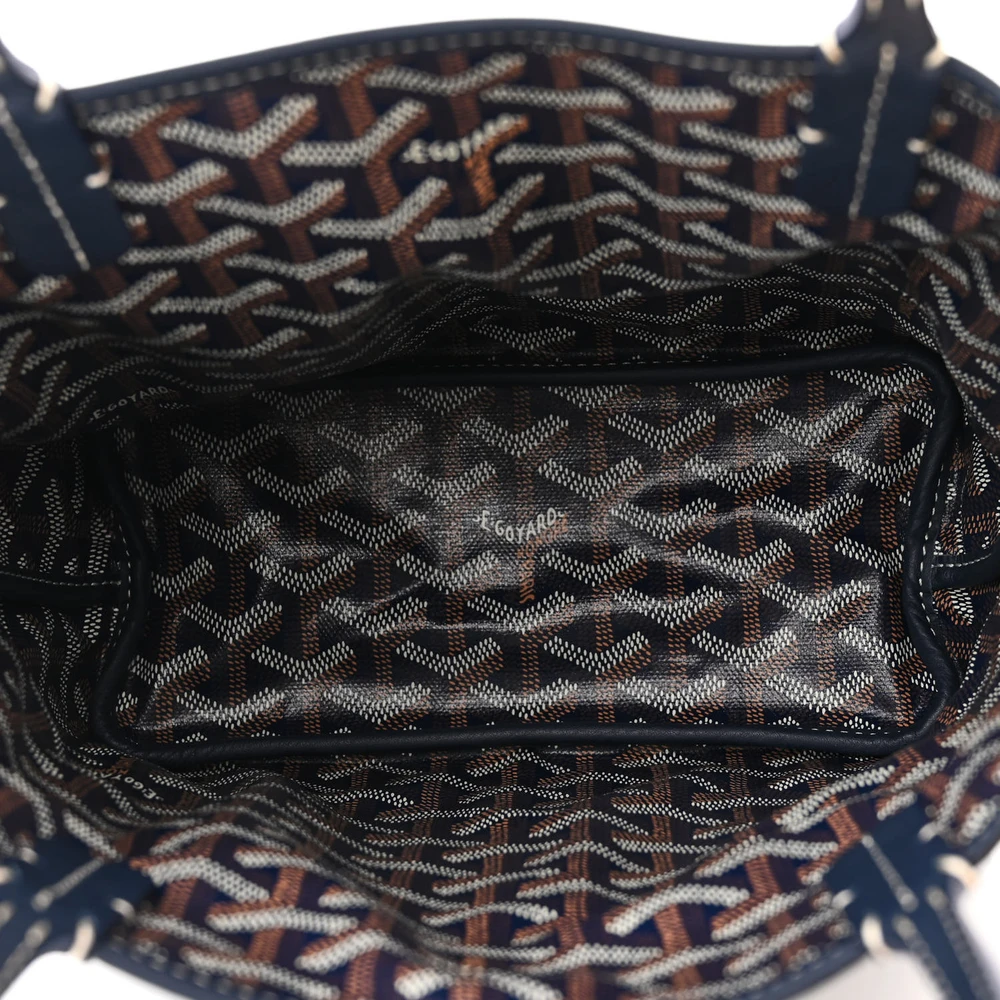 Lushentic Grade Replicas: Reversible Mini Anjou Tote Navy Goyardine Canvas - Image 6