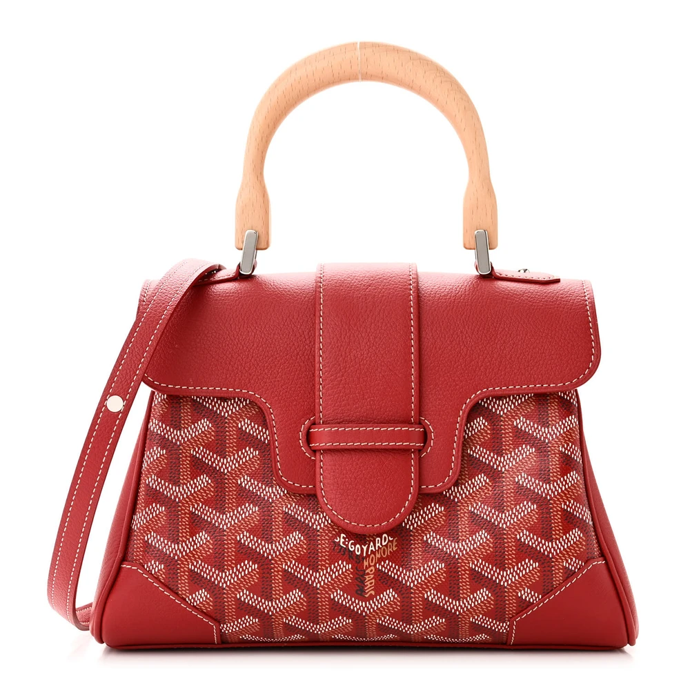 Lushentic Goyard Saigon Mini Bag Red Goyardine Canvas Silver Hardware Front