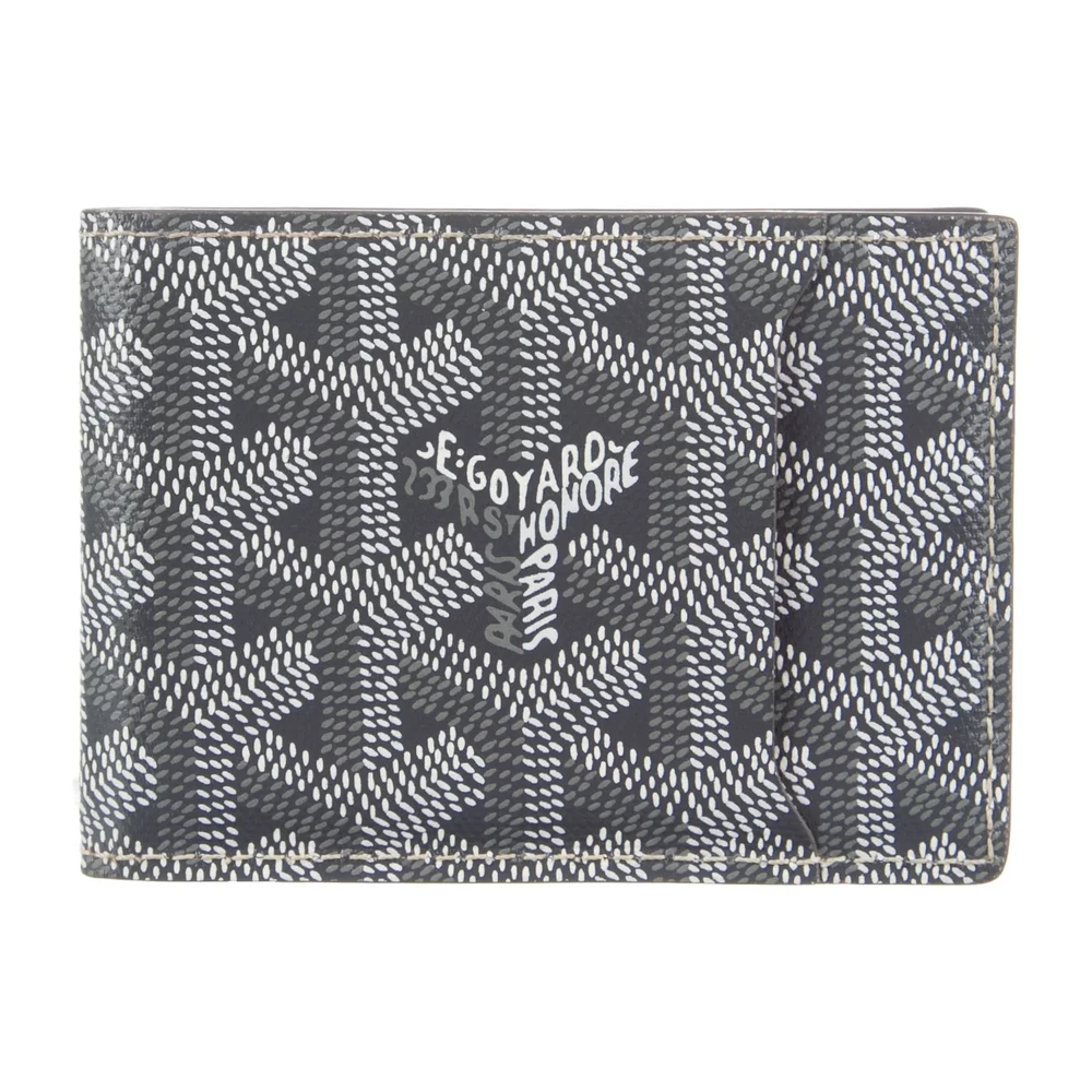 Lushentic Designer Bags: Small Bifold Wallet in Grey Goyardine Canvas