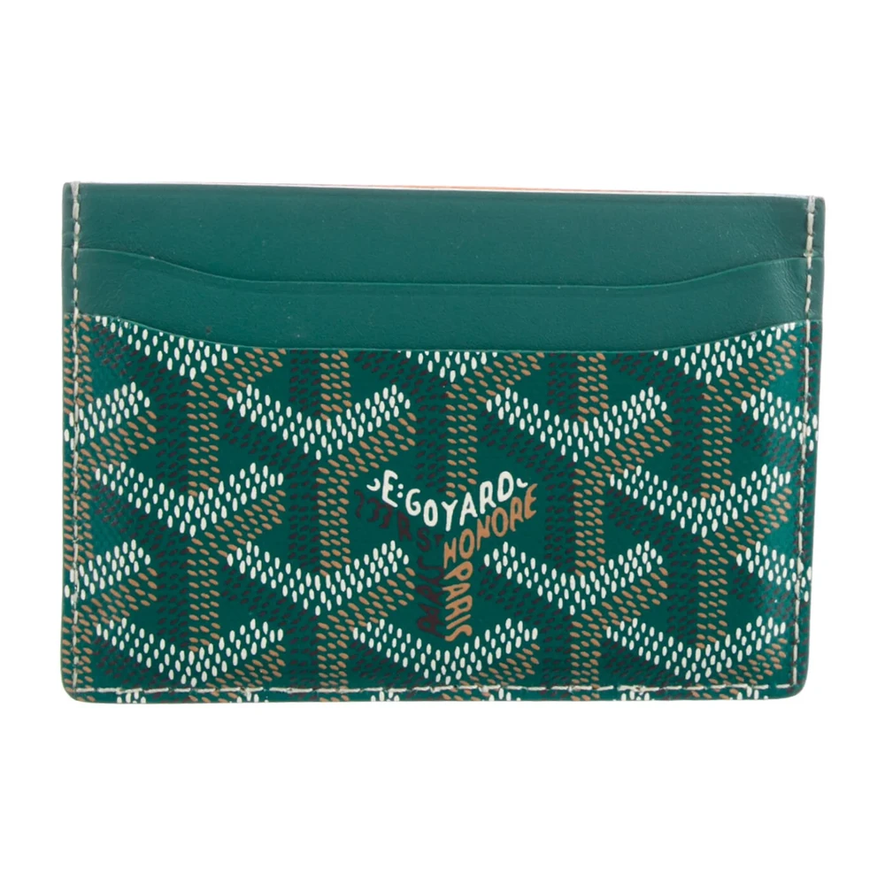 Lushentic Grade Small Card Holder - Green Goyardine Canvas