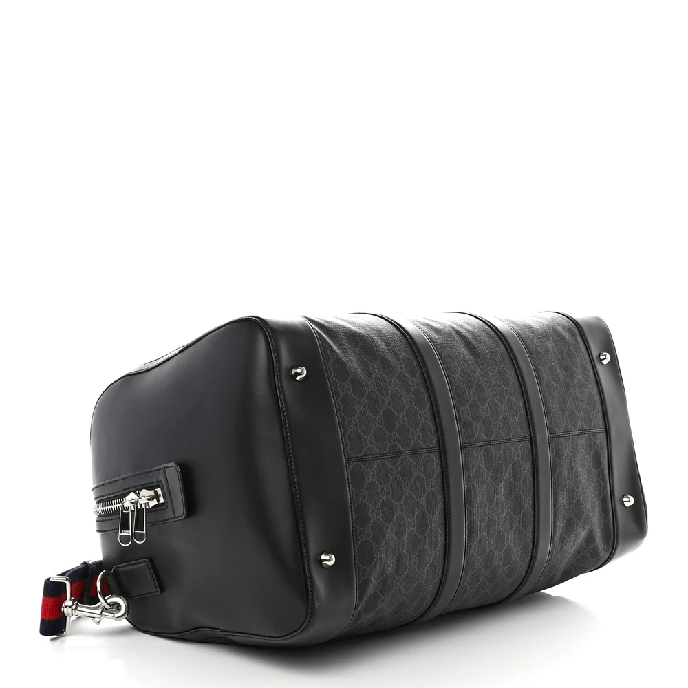 Lushentic Grade Replica Large Carry On Duffle Bag in Black Grey Canvas - Image 6