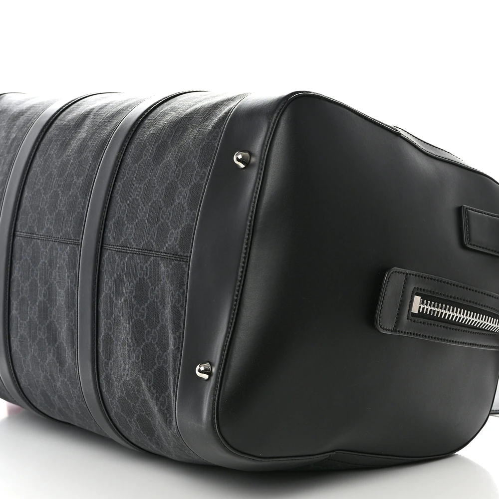 Lushentic Grade Replica Large Carry On Duffle Bag in Black Grey Canvas - Image 4
