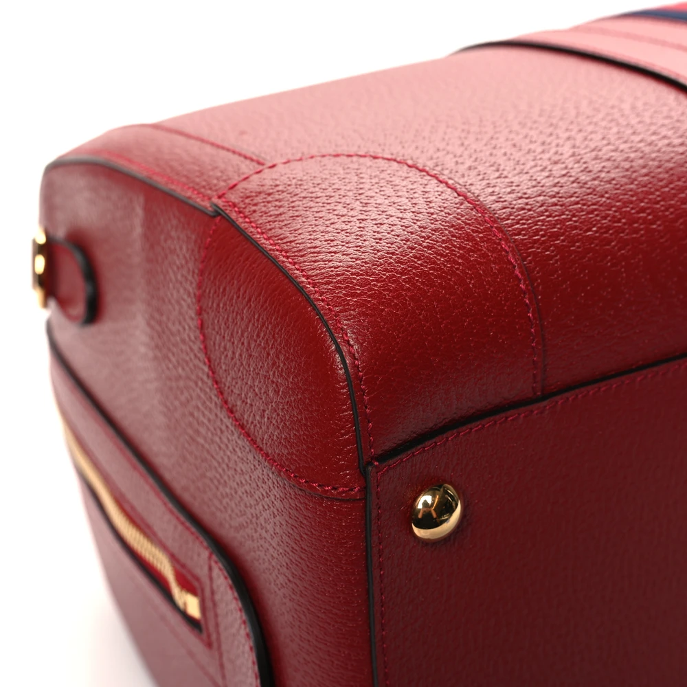 Lushentic Large Red Duffle Bag - Calfskin Leather & Gold Hardware - Image 5