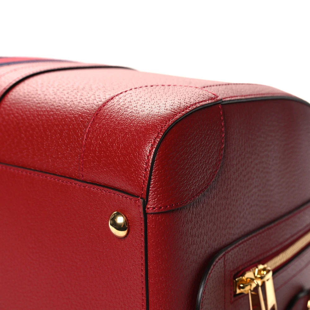 Lushentic Large Red Duffle Bag - Calfskin Leather & Gold Hardware - Image 4