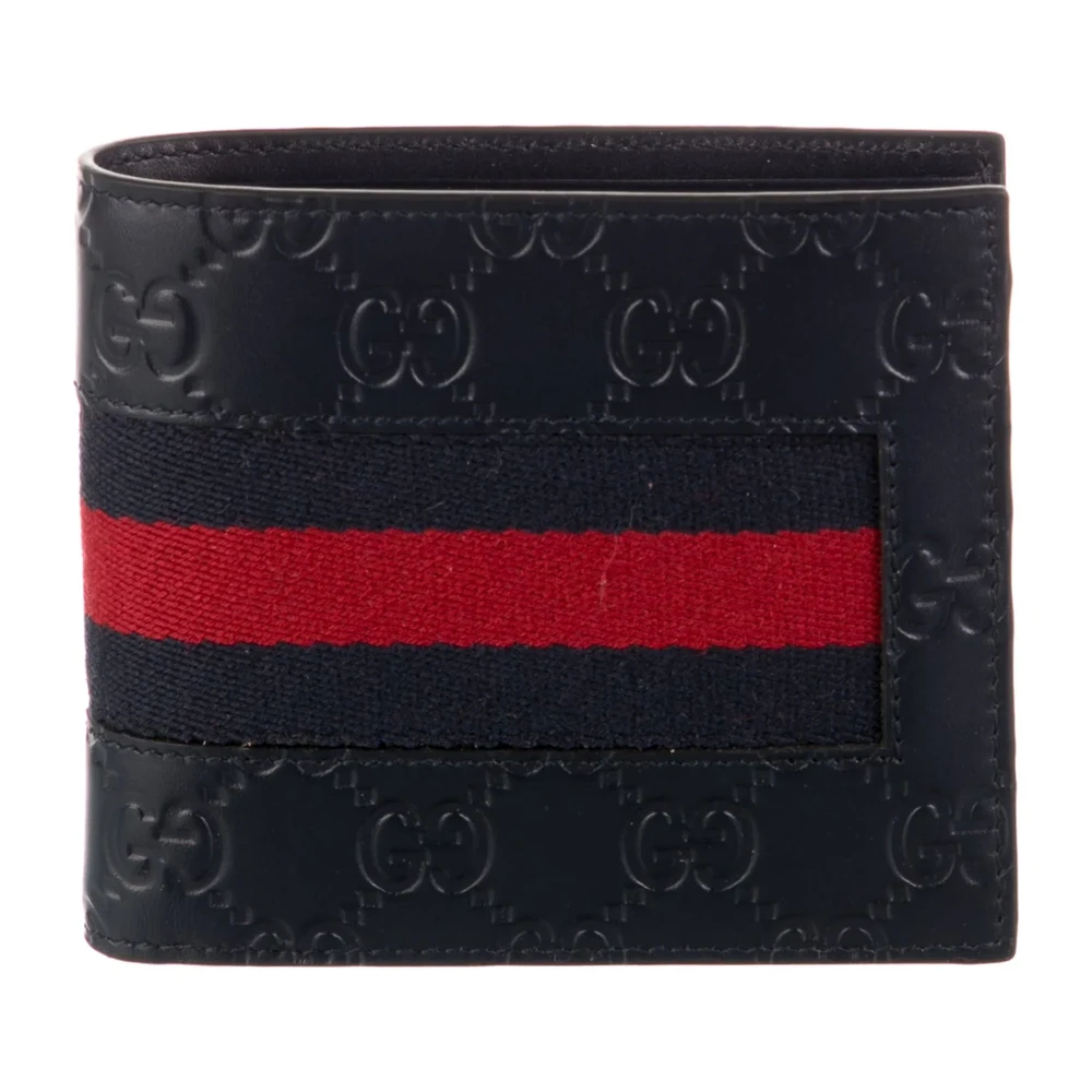 Lushentic Grade Replica Bags Medium Bifold Wallet Blue Web Accent - Premium Alternative Bag