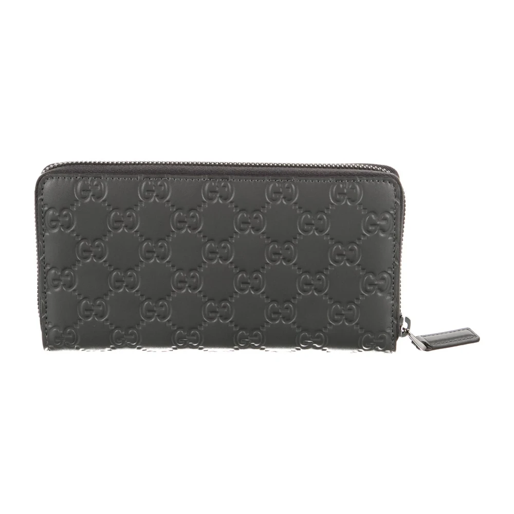 Lushentic Grade Designer Bags - Medium Continental Wallet Grey GG Signature Leather - Image 2