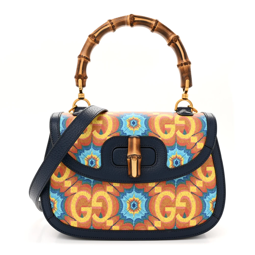 Replica Gucci Bamboo 1947 Bag – Blue/Orange Multicolor Top Handle - Premium Alternative