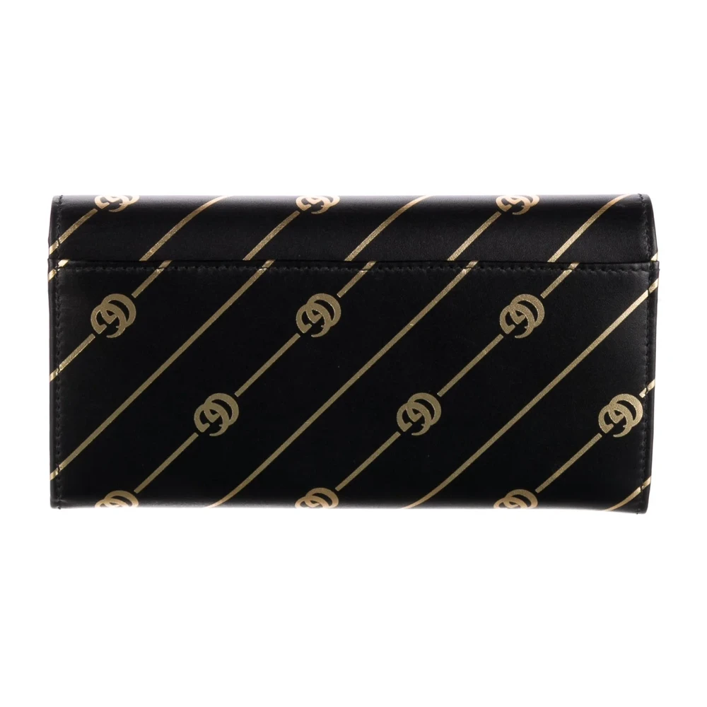 Lushentic Bags Medium GG Logo Trifold Wallet in Black Leather - Image 3