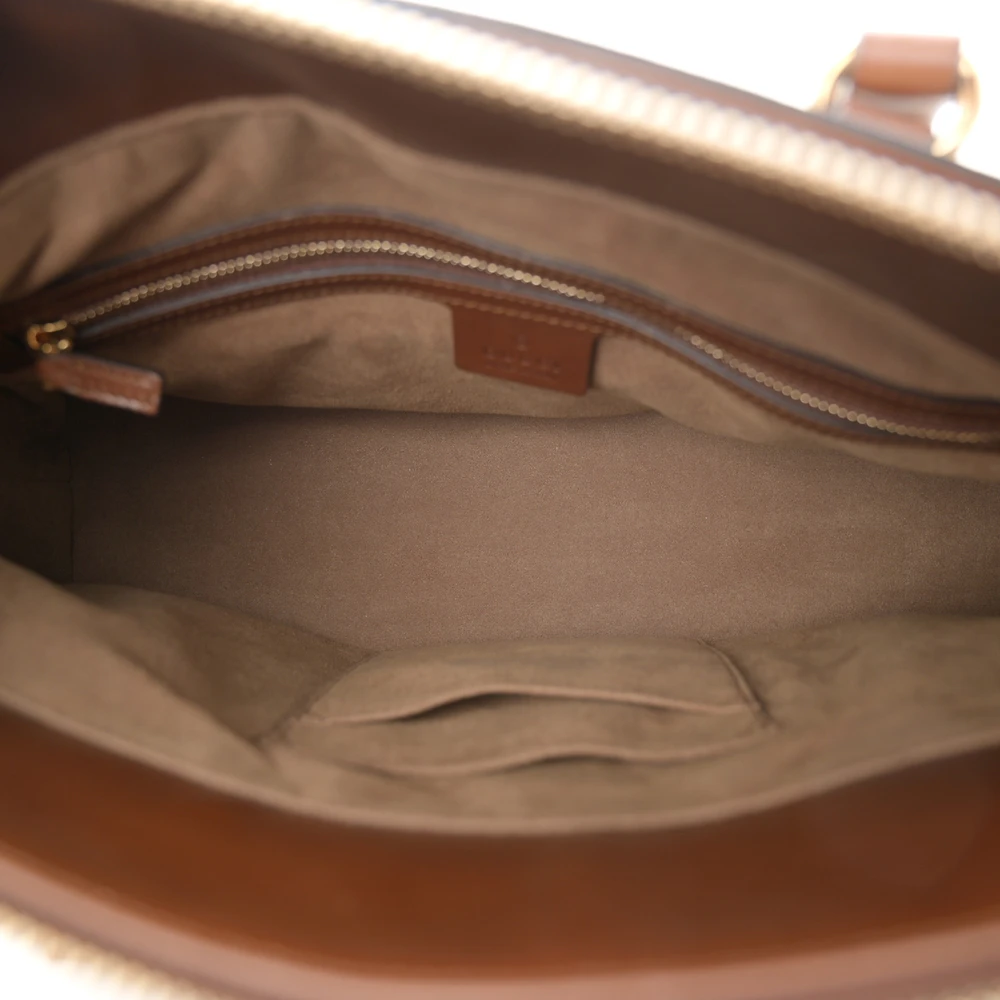 Lushentic Quality Bags Medium Zip Top Tote Beige GG Supreme Canvas - Image 7