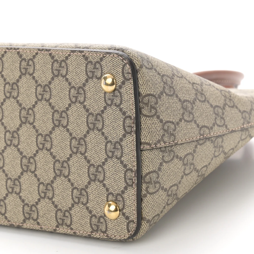 Lushentic Quality Bags Medium Zip Top Tote Beige GG Supreme Canvas - Image 5