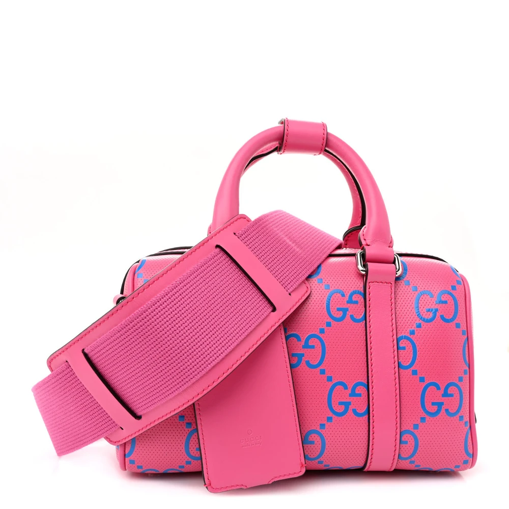 Replica Gucci Mini GG Duffle Bag in Fuchsia & Blue Calfskin - Premium Alternative