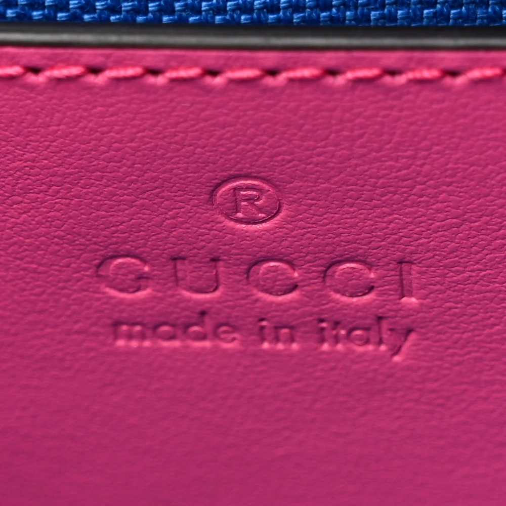 Replica Gucci Mini GG Duffle Bag in Fuchsia & Blue Calfskin - Image 2