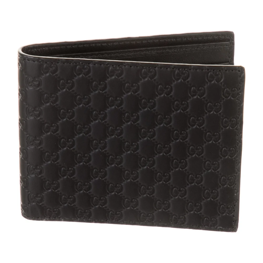 Lushentic Grade Handbags: Small Bifold Wallet in Black Microguccissima - Designer Inspired Luxury Bag