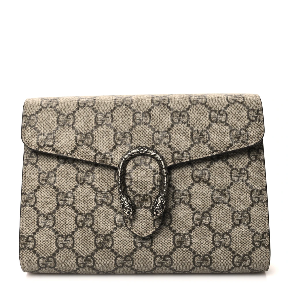 Lushentic Reviews Small Dionysus Clutch Taupe GG Supreme Monogram