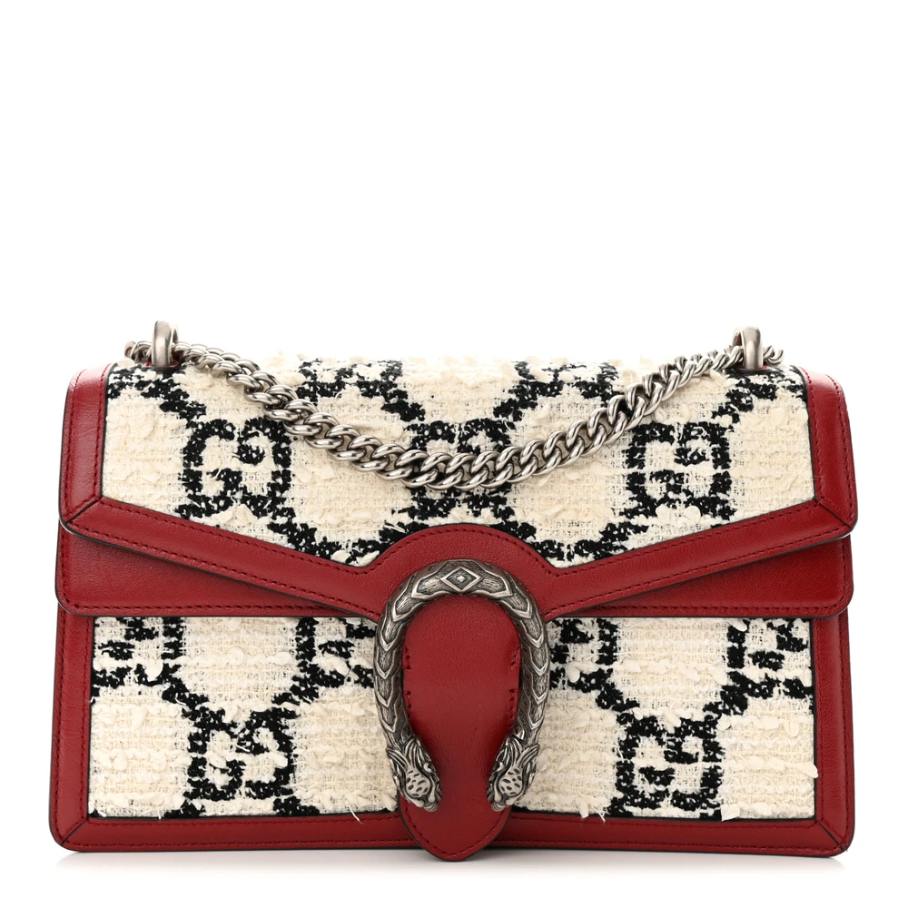 Lushentic Grade Small Dionysus Shoulder Bag White Black Romantic Cherry - Designer Inspired Luxury Bag