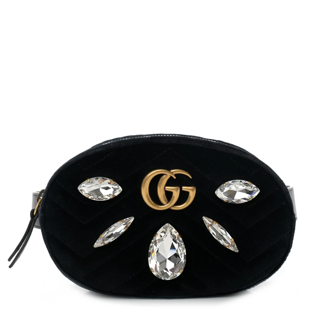 Lushentic Grade Replica Bags: Small GG Marmont Belt Bag in Black Velvet - Premium Alternative Bag