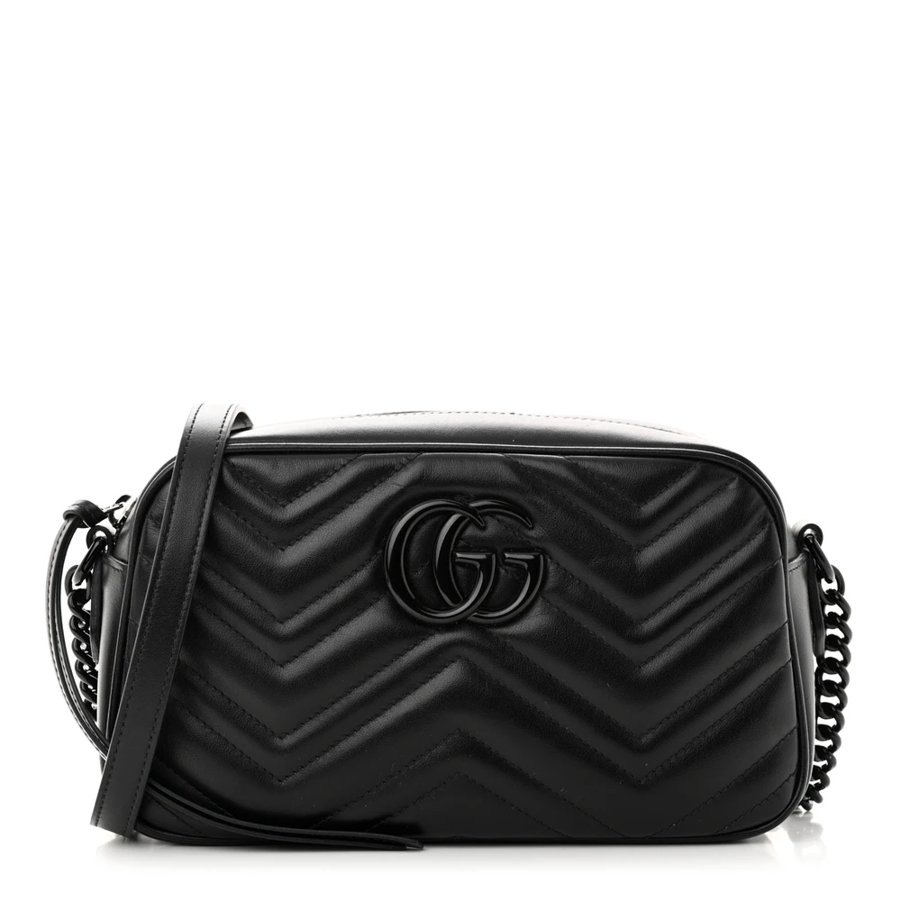 Lushentic GG Marmont Chain Shoulder Bag – Black Calfskin Leather - Premium Alternative